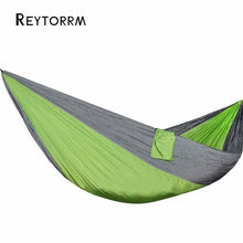 Load image into Gallery viewer, Single Double Hammock Adult Outdoor Backpacking Travel Survival Hunting Sleeping Bed Portable With 2 Straps 2 Carabiner