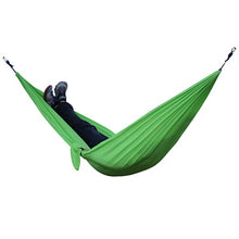 Load image into Gallery viewer, Single Double Hammock Adult Outdoor Backpacking Travel Survival Hunting Sleeping Bed Portable With 2 Straps 2 Carabiner
